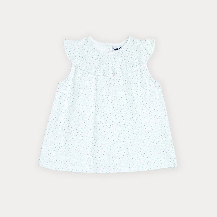 Franela blanca con estrellas para niña