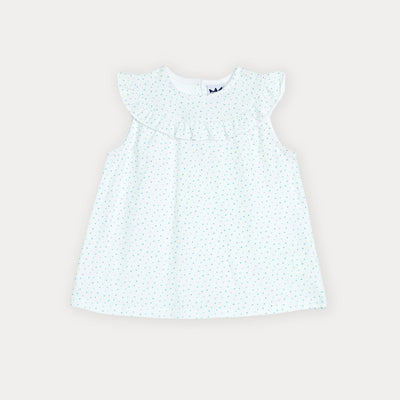 Franela blanca con estrellas para niña
