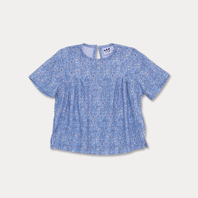 Blusa Con Flores Azules Para Niña