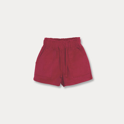 Short Rojo De Corduroy Para Niña