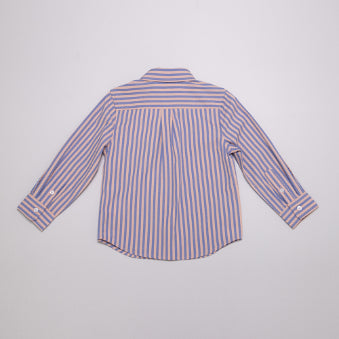 Camisa de rayas azules y rosada