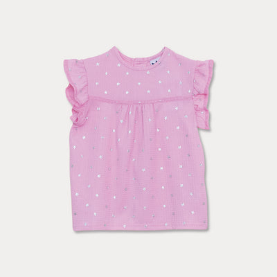 Blusa Rosada De Estrellas Para Niña