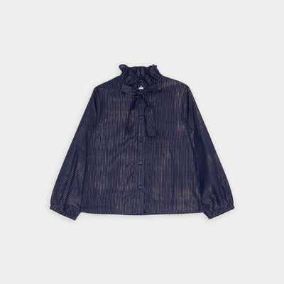 Blusa Azul Con Dorado