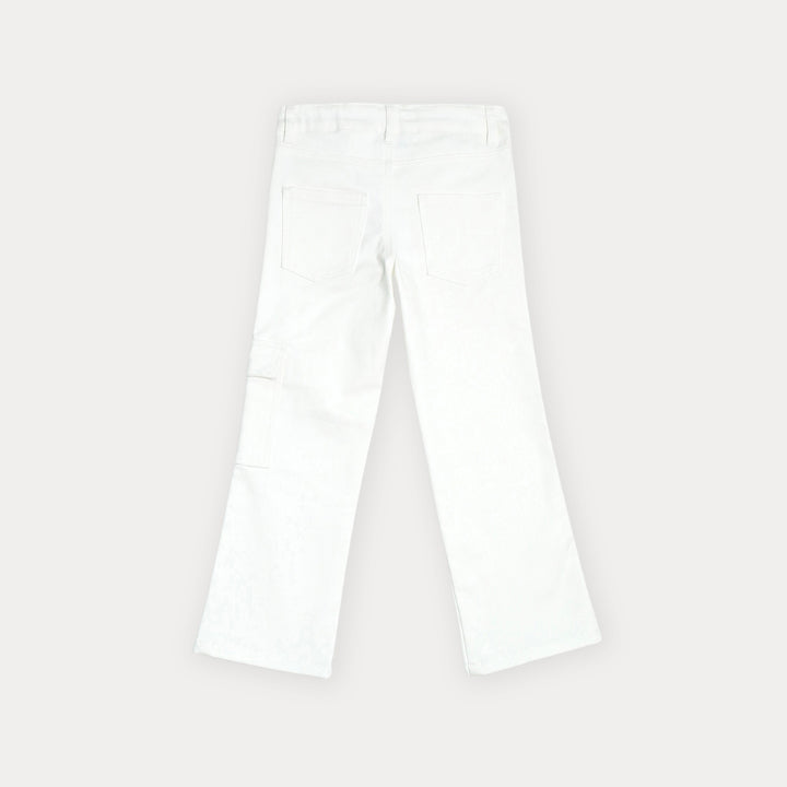 Pantalón blanco cargo para niña