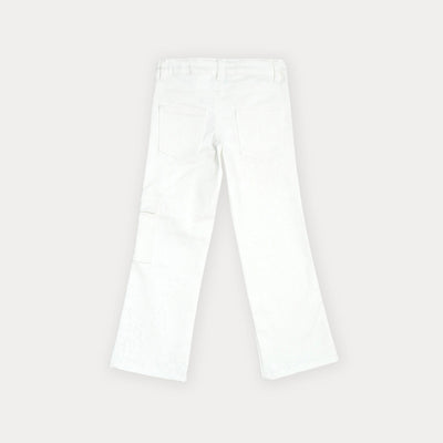 Pantalón blanco cargo para niña