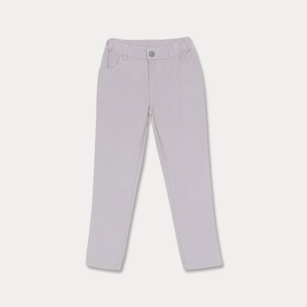 Pantalón Crema De Corduroy Para Niño