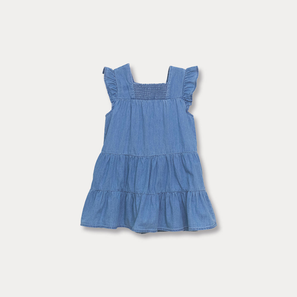 Vestido Chambray Para Bebé Niña