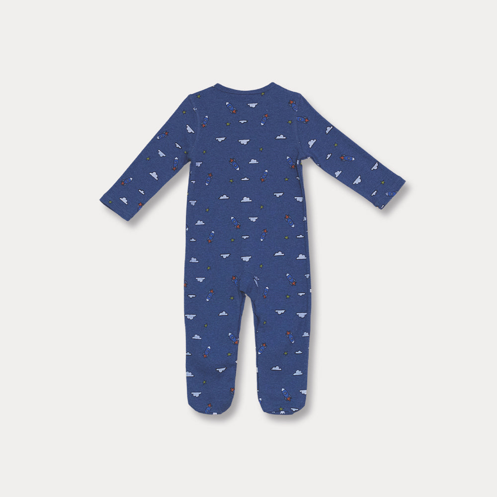 Pijama Azul De Nubes Y Cohetes Para Bebé Niño