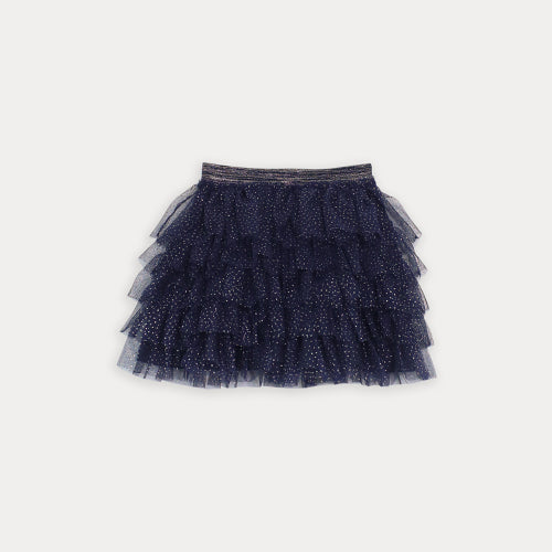 Falda Azul Con Volantes