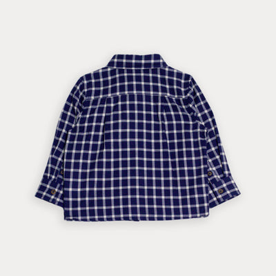 Camisa De Cuadros Azul Y Crema