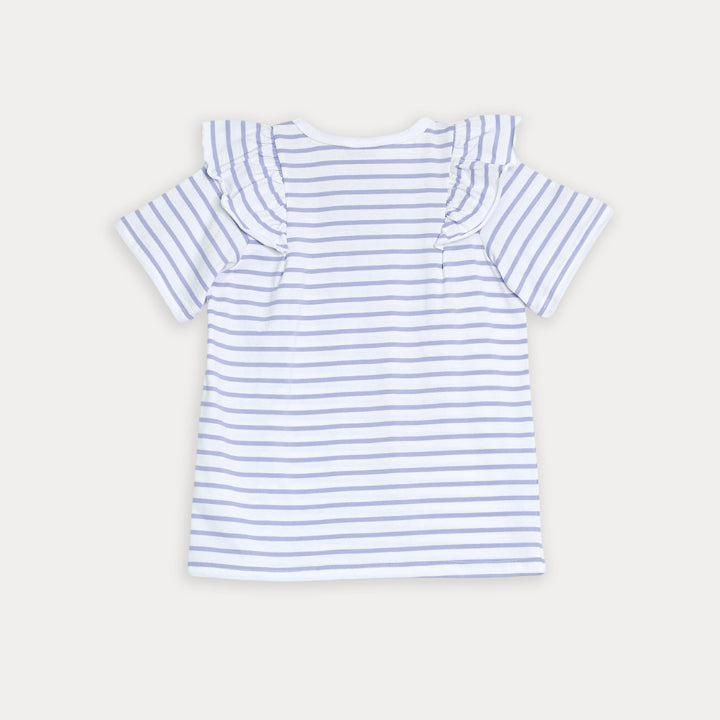 Franela de rayas lila para niña