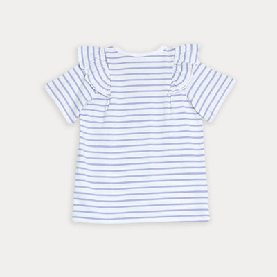Franela de rayas lila para niña