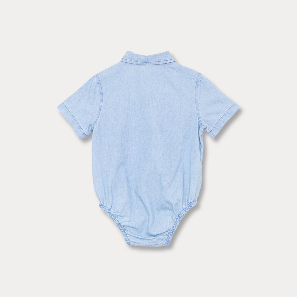 Body De Chambray Para Bebé Niño