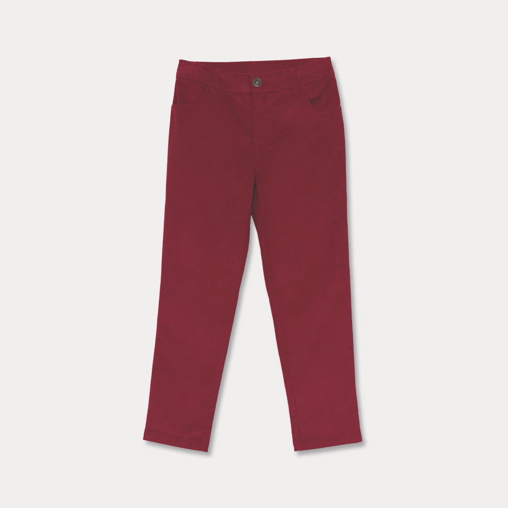 Pantalón Rojo Corduroy Para Niño