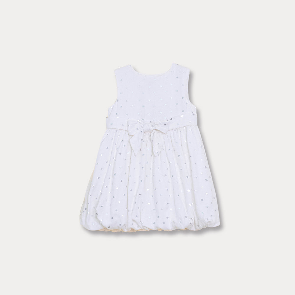 Vestido Blanco De Estrellas Para Bebé Niña