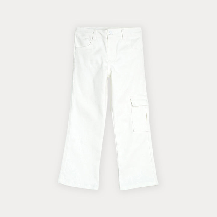 Pantalón blanco cargo para niña