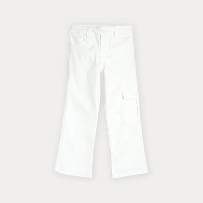 Pantalón blanco cargo para niña