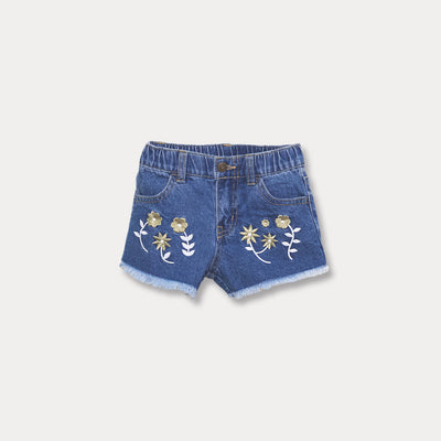 Short Con Bordado Para Bebé Niña