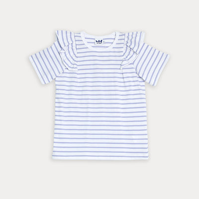 Franela de rayas lila para niña