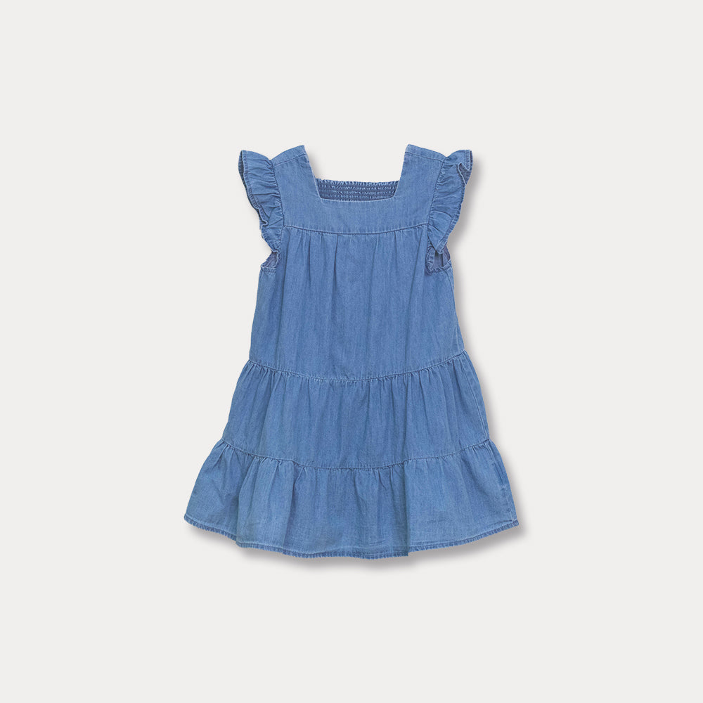 Vestido Chambray Para Bebé Niña