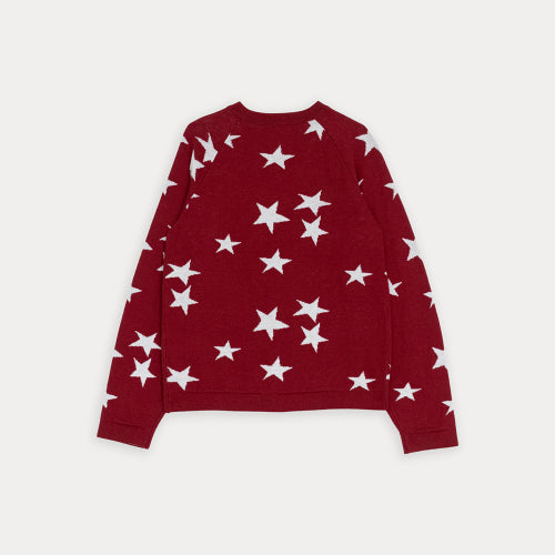 Cardigan  Vinotinto De Estrellas