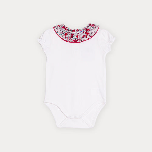 Body Crema Con Cuello De Flores