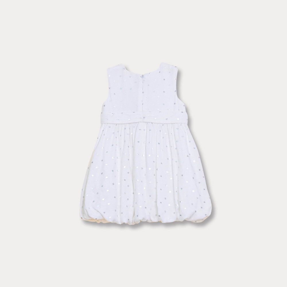 Vestido Blanco De Estrellas Para Bebé Niña