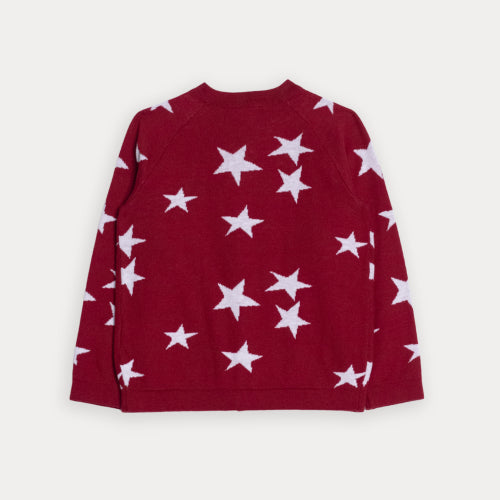 Cardigan Vinotinto De Estrellas