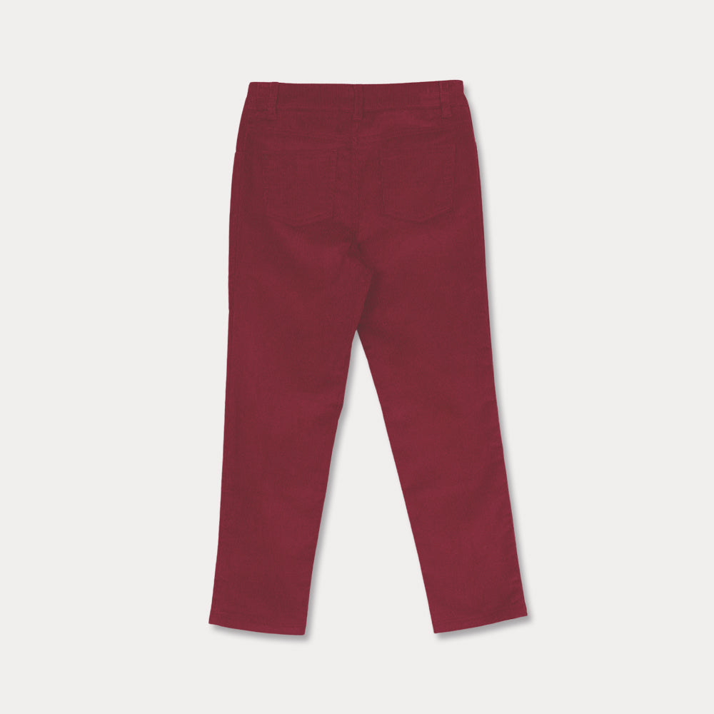 Pantalón Rojo Corduroy Para Niño