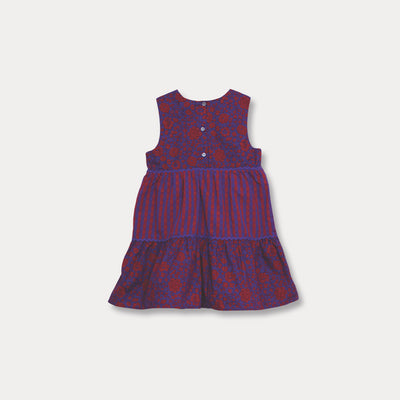 Vestido Rojo Y Morado Para Bebé Niña