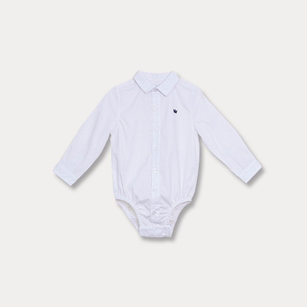 Body Camisa Blanca Para Bebé Niño