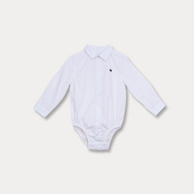 Body Camisa Blanca Para Bebé Niño