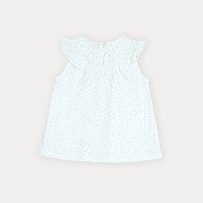 Franela blanca con estrellas para niña