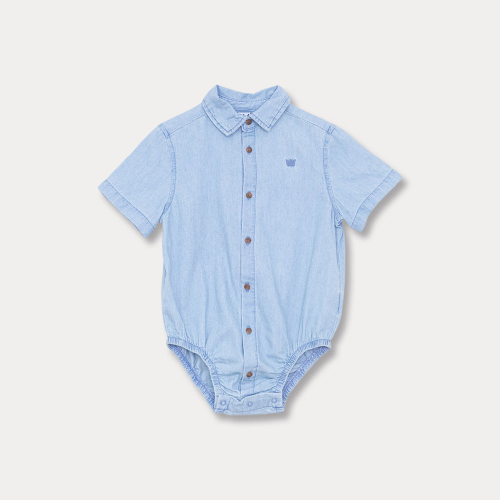 Body De Chambray Para Bebé Niño