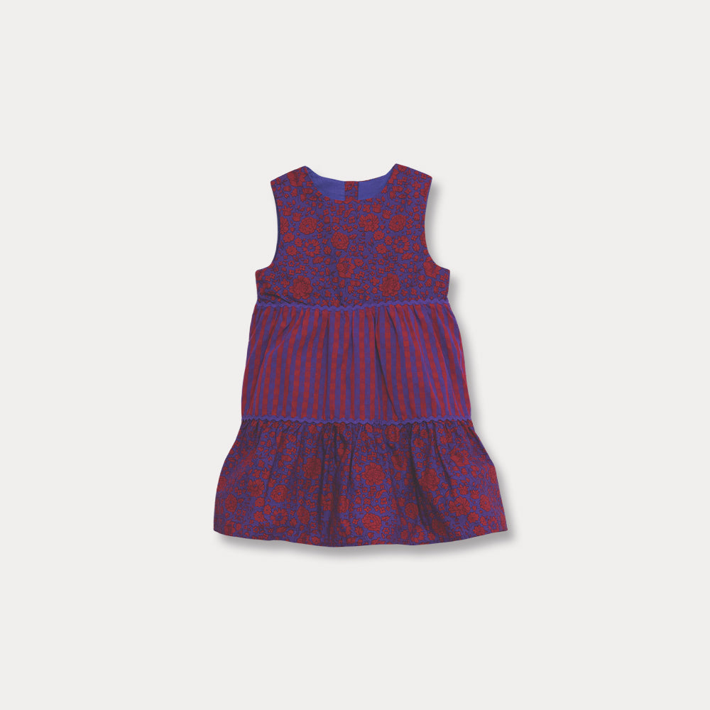 Vestido Rojo Y Morado Para Bebé Niña