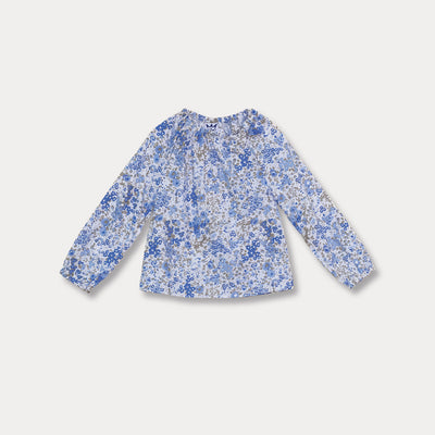 Blusa De Flores Azules Para Bebé Niña